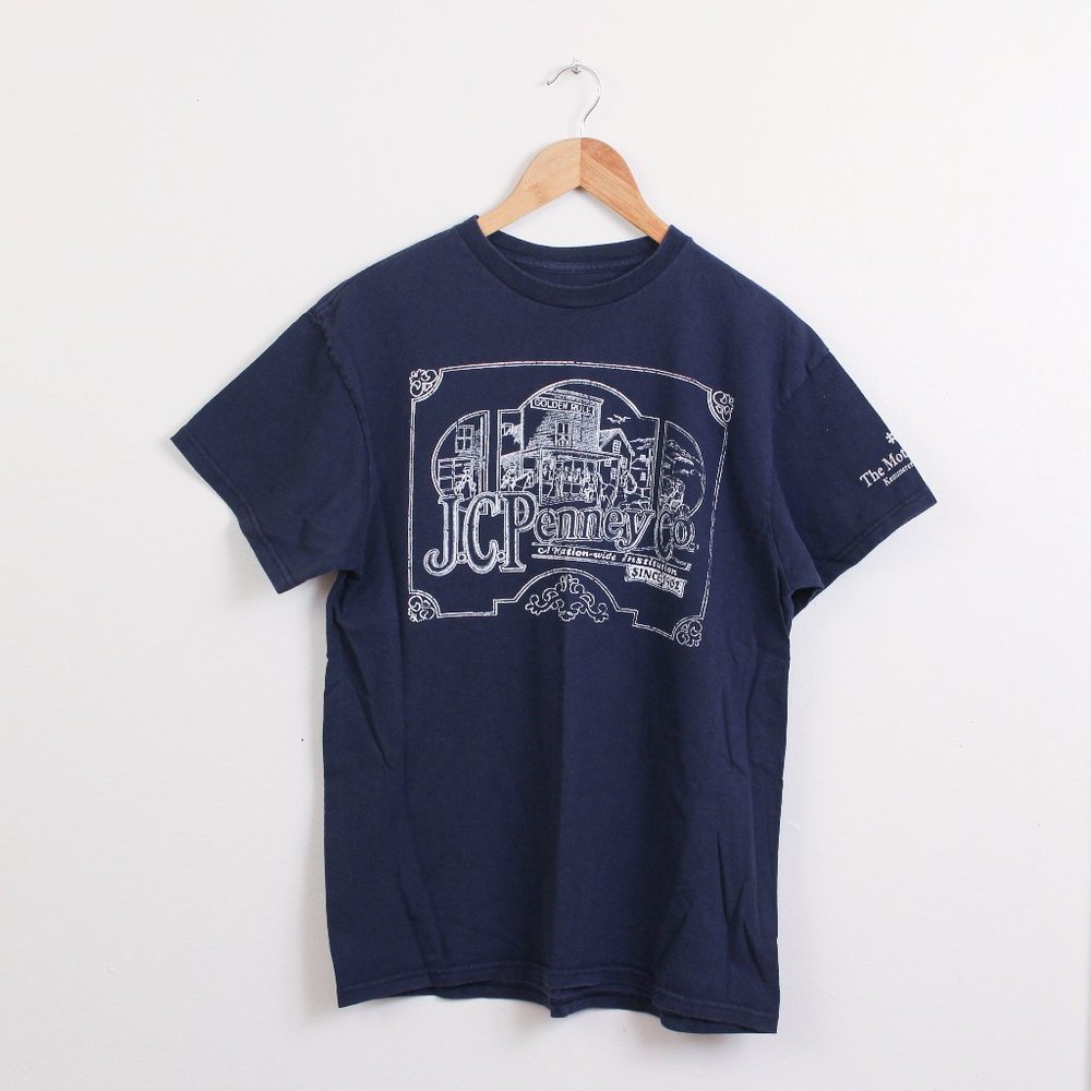 JC Penny Wyoming Shirt Men Large Blue Lifestyle Classics